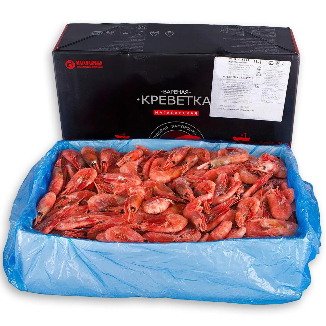 КОРОБКА 5 кг. Магаданские креветки 80/130